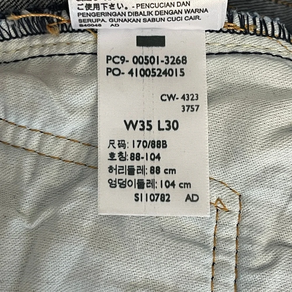 NEW‎ Levis 501 BUTTON FLY Original Fit Straight 35x30 Dark Wash Denim Blue Jeans